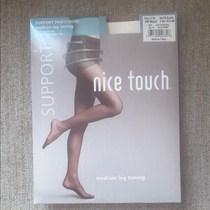 Medium Leg Toning Pantyhose - Off Black size CD